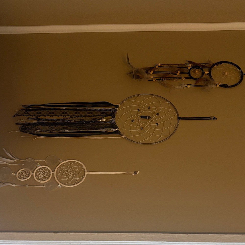 Elegant Dreamcatcher Set - Black, Brown, and Cream